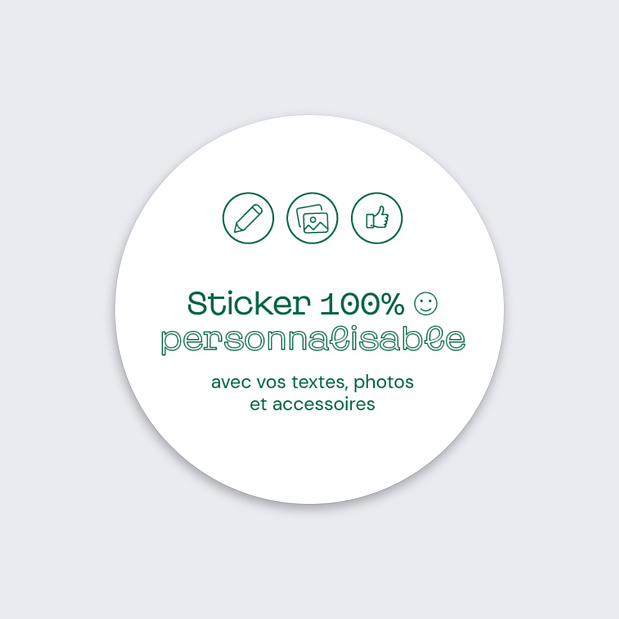 Sticker Mariage 100% Personnalisable Recto