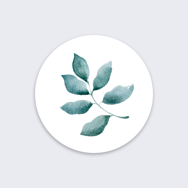 Sticker de Mariage Botanique Recto