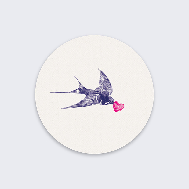 Sticker Mariage Hirondelle d'Amour Recto