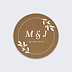  Sticker mariage Initiales Botaniques Recto