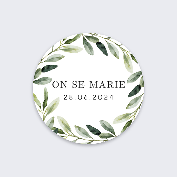 Sticker Mariage Végétal Classique