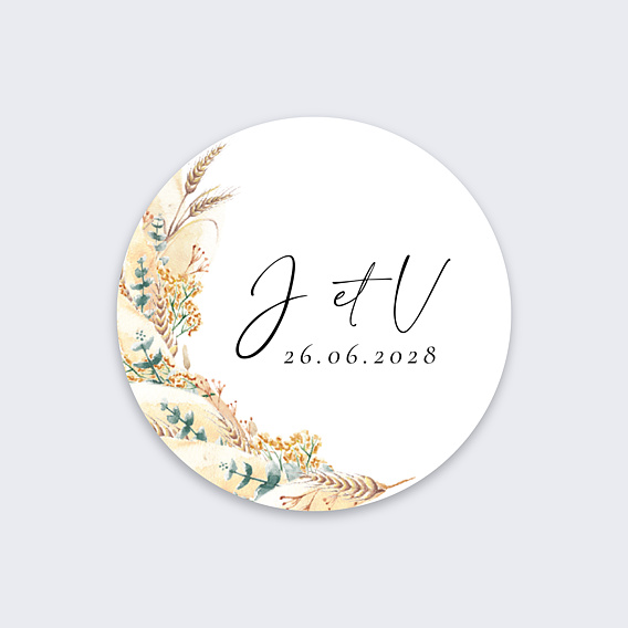  Stickers mariage Bohemia Recto