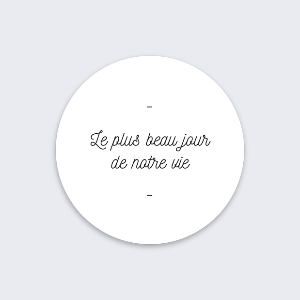 Sticker Mariage Tirets Recto