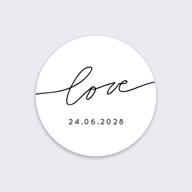 Sticker Mariage Lettres Chic Recto