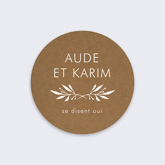  Stickers mariage Kraft Botanique Recto