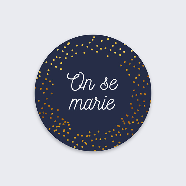 Sticker Mariage Bulles Recto