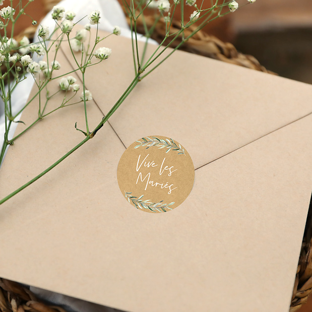 Sticker Mariage Lauriers