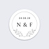Stickers mariage Initiales Fleuries Recto