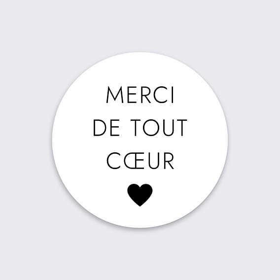 Sticker Mariage Merci grand coeur