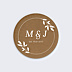 Sticker Mariage Initiales Botaniques