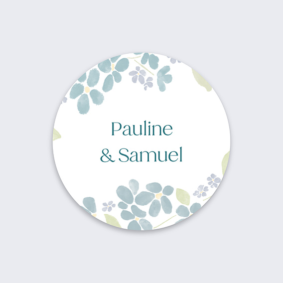 Sticker Mariage Petites fleurs bleues