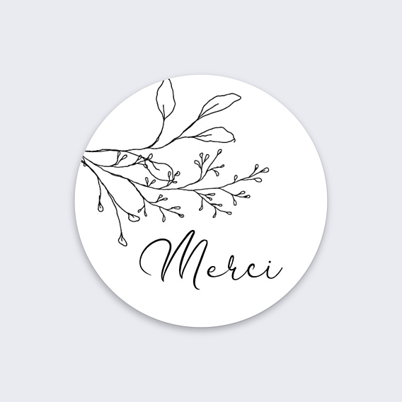 Sticker Mariage Merci Plantes