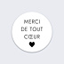 Sticker Mariage Merci grand coeur