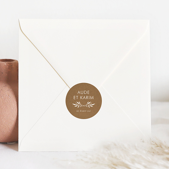 Sticker Mariage Kraft Botanique