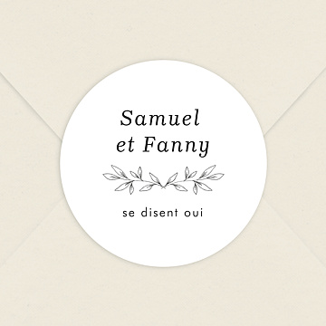 Sticker Mariage Feuilles Dlicates