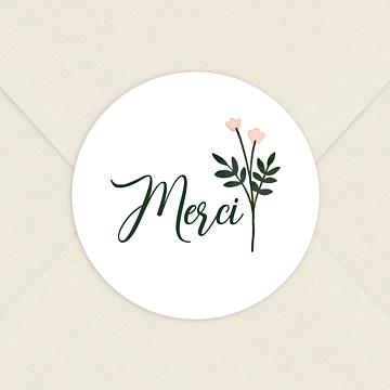 Sticker Mariage Merci Fleurie