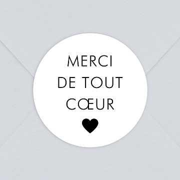 Sticker Mariage Merci Grand Coeur