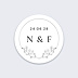 Sticker Mariage Initiales Fleuries