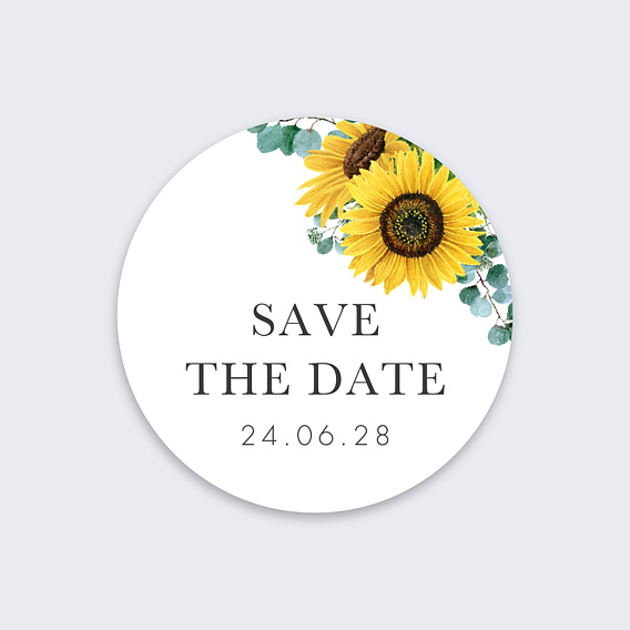 Stickers mariage Tournesol Recto