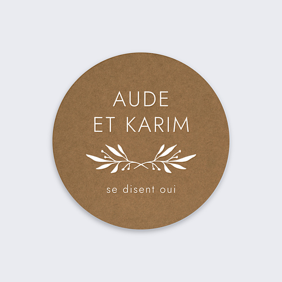 Sticker Mariage Kraft Botanique
