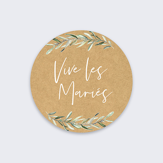 Sticker Mariage Lauriers