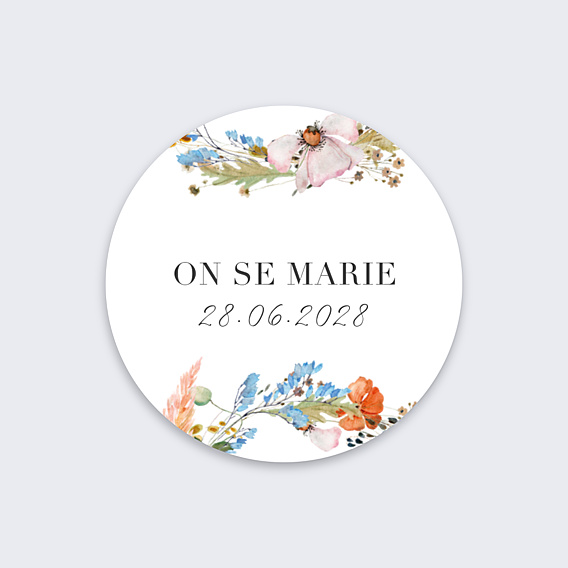 Sticker Mariage Éveil des fleurs