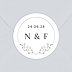  Sticker mariage Initiales Fleuries