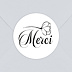  Sticker mariage Merci Coquelicot