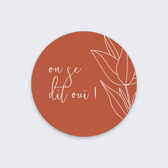  Sticker Mariage Terracotta Flowers