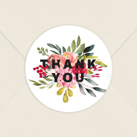 Sticker Mariage Thank You Floral