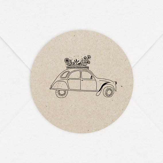  Sticker Mariage Voyage Vintage