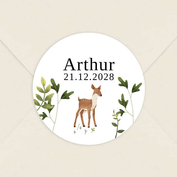 Sticker naissance Biche