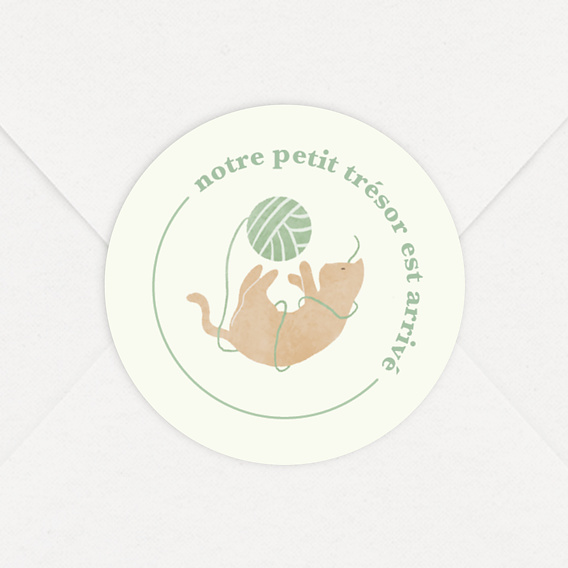Sticker naissance Chat