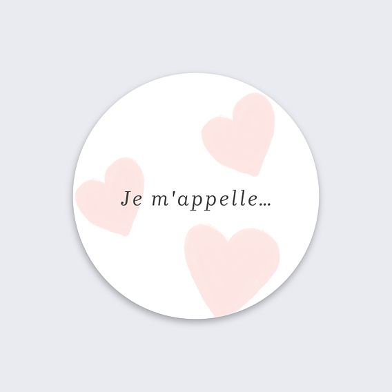 Sticker naissance Cœur Rose