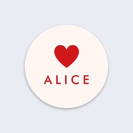 Sticker naissance Cœur Rouge