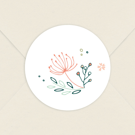 Sticker Naissance Couronne de Fleurs