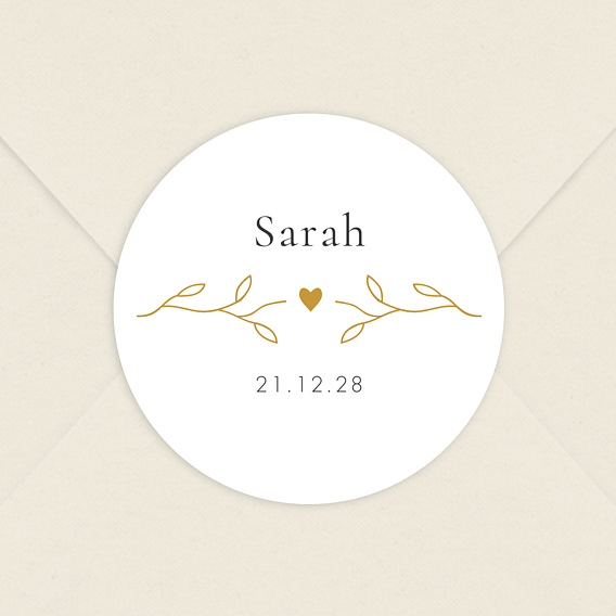 Sticker naissance Couronne Petit Coeur