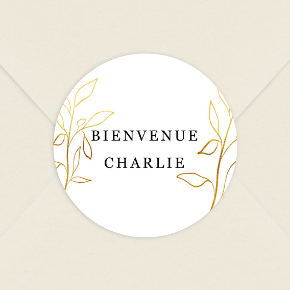 Sticker naissance Feuillage Délicat