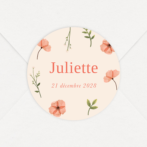 Sticker naissance Fleurs
