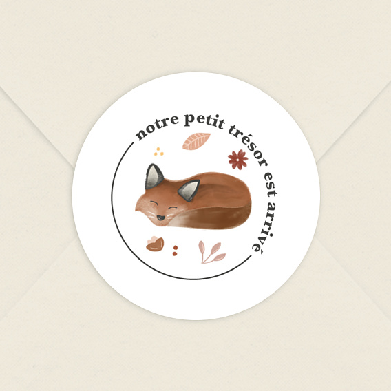 Sticker naissance frise renard