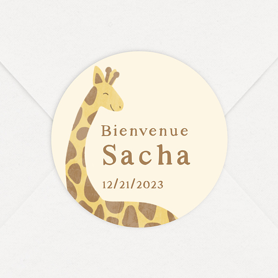 Sticker Naissance Girafe