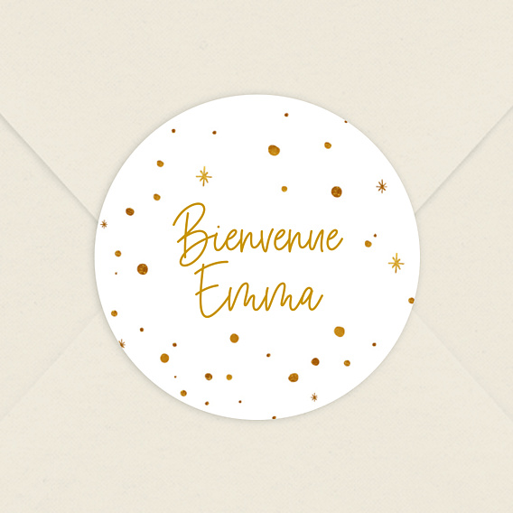 Sticker naissance Golden Dots