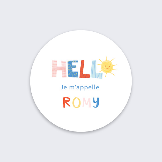 Sticker naissance Hello