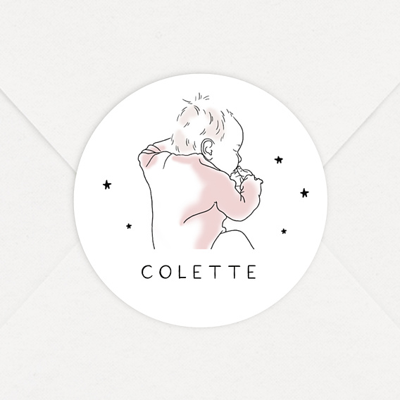 Sticker naissance Illustration Fille