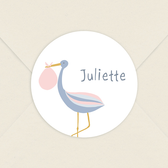 Sticker naissance Jolie Cigogne