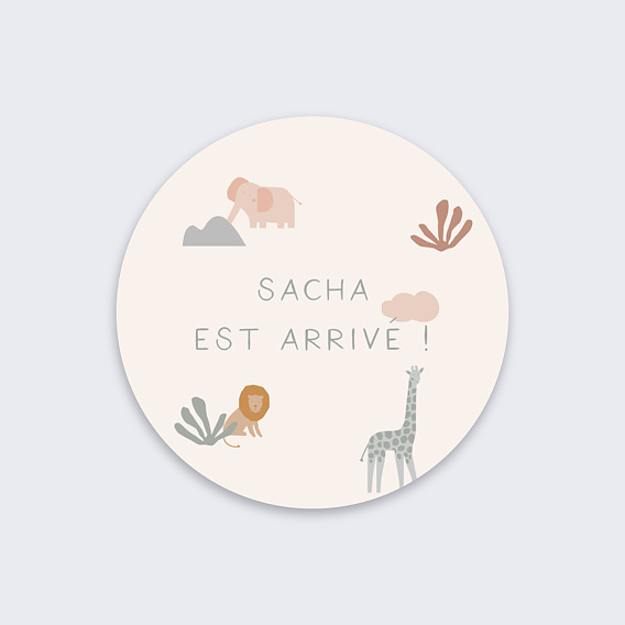Sticker naissance Jungle Originale