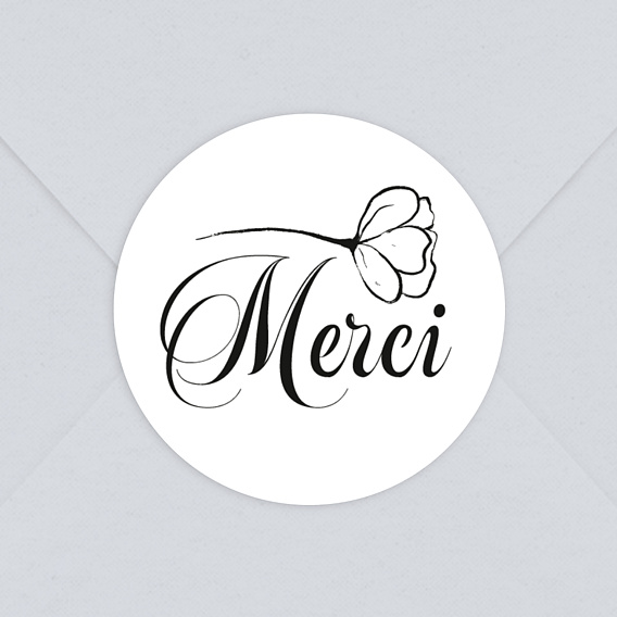 Sticker naissance Merci Coquelicot