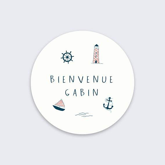 Sticker naissance Motif Marin