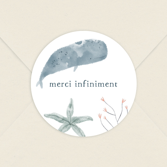 Sticker Naissance Petite Baleine