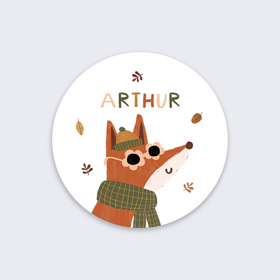 Sticker naissance Renard